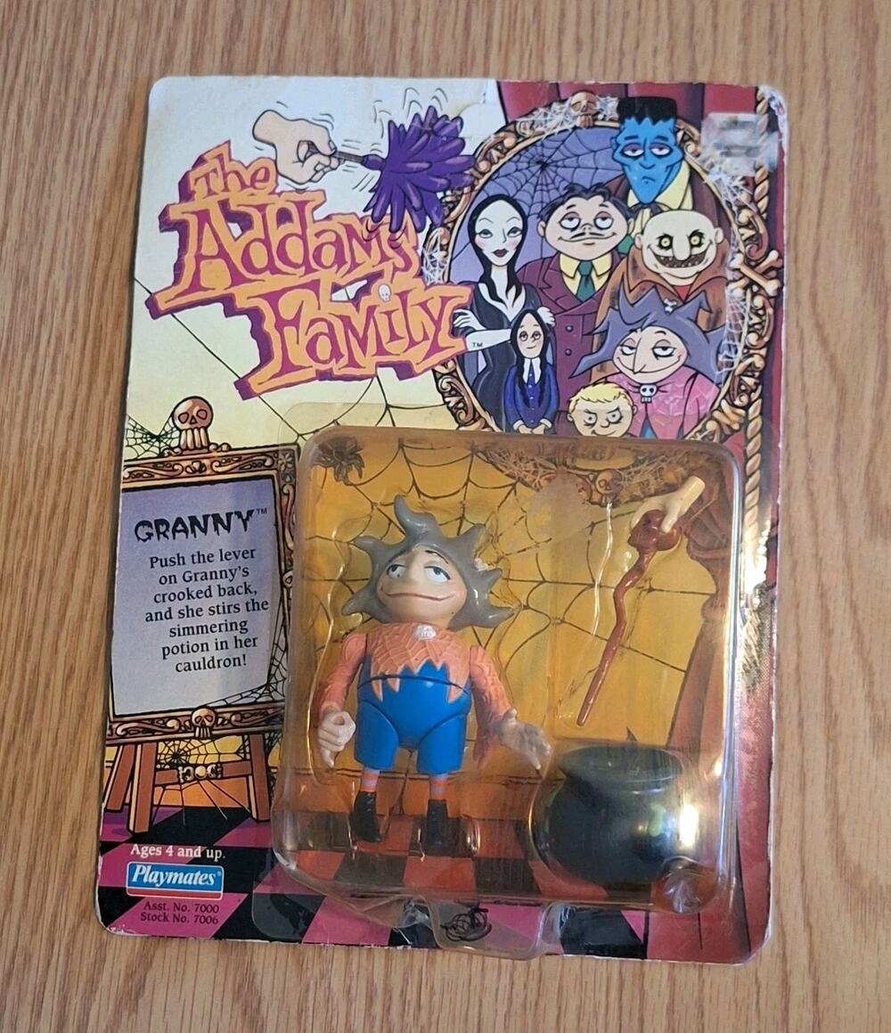 Vintage 1992 Playmates The Addams Family Granny Action Figure MOC Sealed Potion